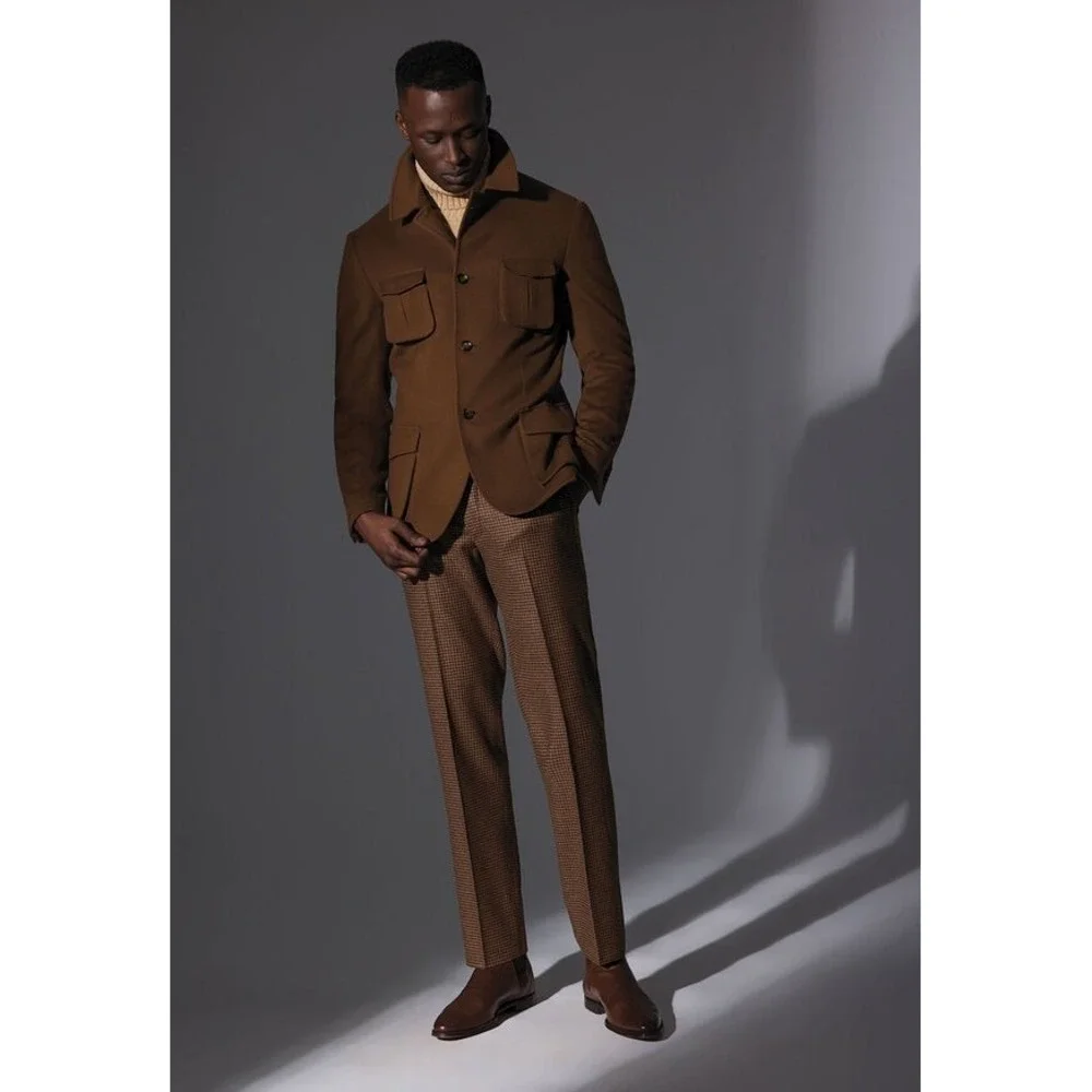 Paul Stuart Phineas Cole Wool & Cashmere Houndstooth Slim Fit Trouser 32 (30x29)